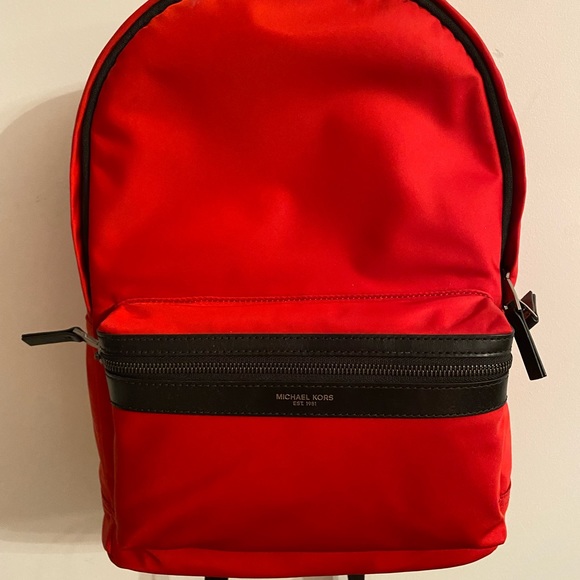 Michael Kors Red Kent Nylon Backpack 